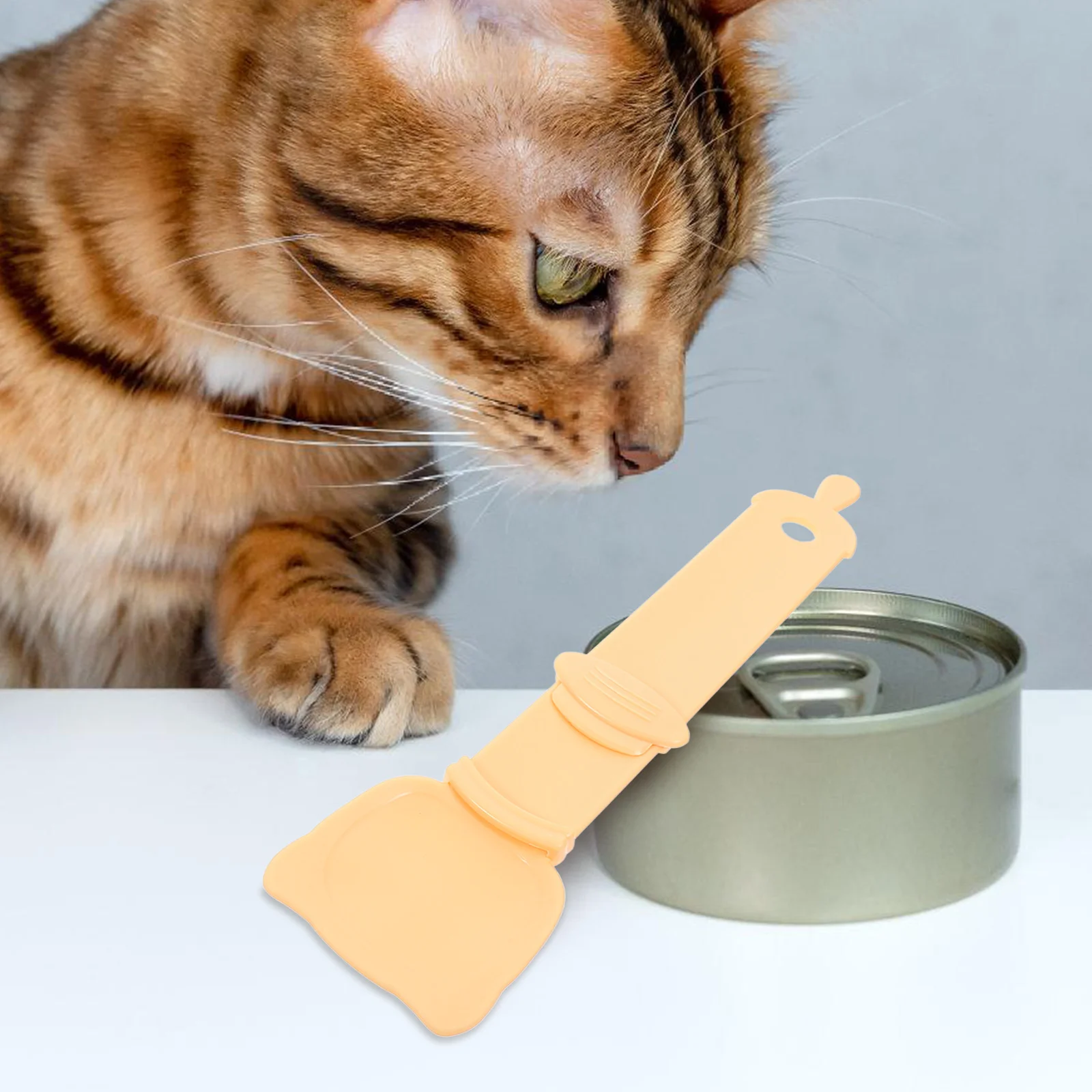 

3pcs Cat Ear Spoon Fine Workmanship Smooth Grip Hips Material Durable Reusable Cat Food Squeezer Wet Treats Feeding Supplies