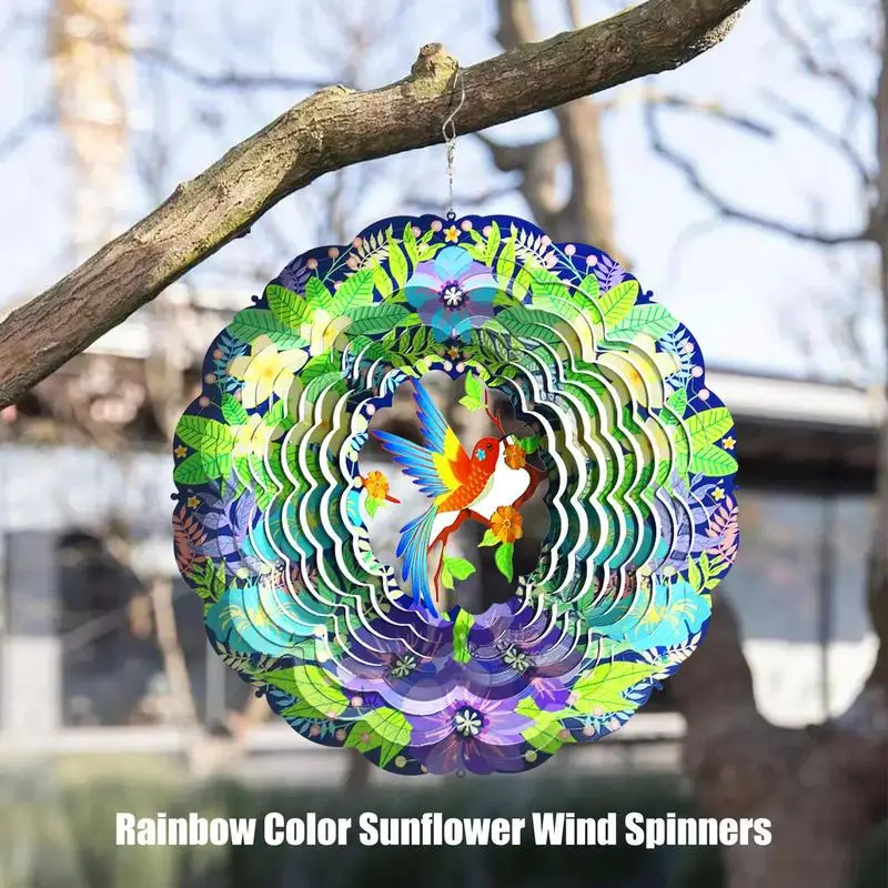 

Wind Spinners Hummingbird Outdoor 3D Kinetic Wind Spinner Christmas Decor Outdoor Wind Sculptures For Trees Walls Window