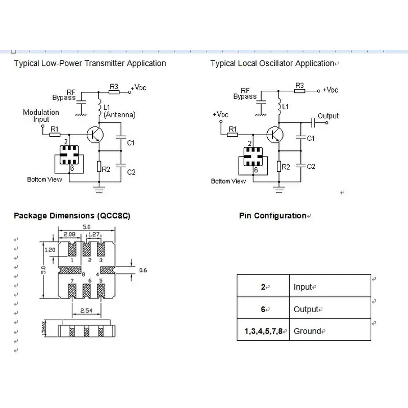 10Pcs DR01AK7 5*5 433.92MHZ Acoustic Wave Resonator,, 8-Pin Surface Mount Oscillator DR01AK7 433MHZ