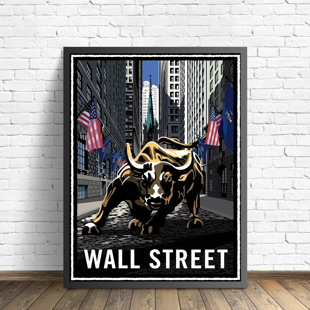 New York Landmark Charging Wall Street Bull 5D DIY Diamond Painting Mosaic Art Embroidery Picture Cross Stitch Home Decor