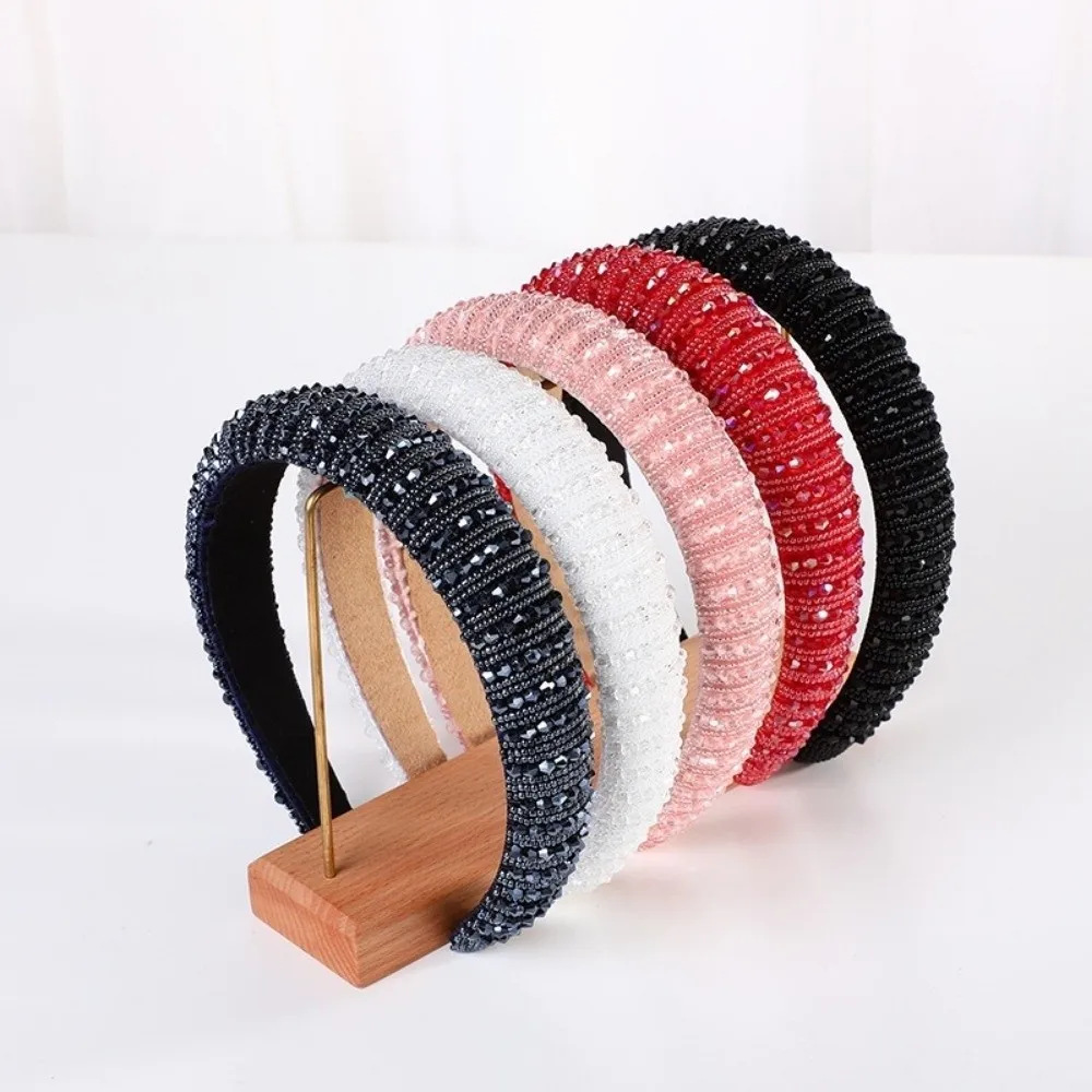 

Роскошный блестящий ободок для волос с кристаллами и бисером, ручной работы, широкий, в стиле барокко, с драгоценными камнями, головной убор принцессы