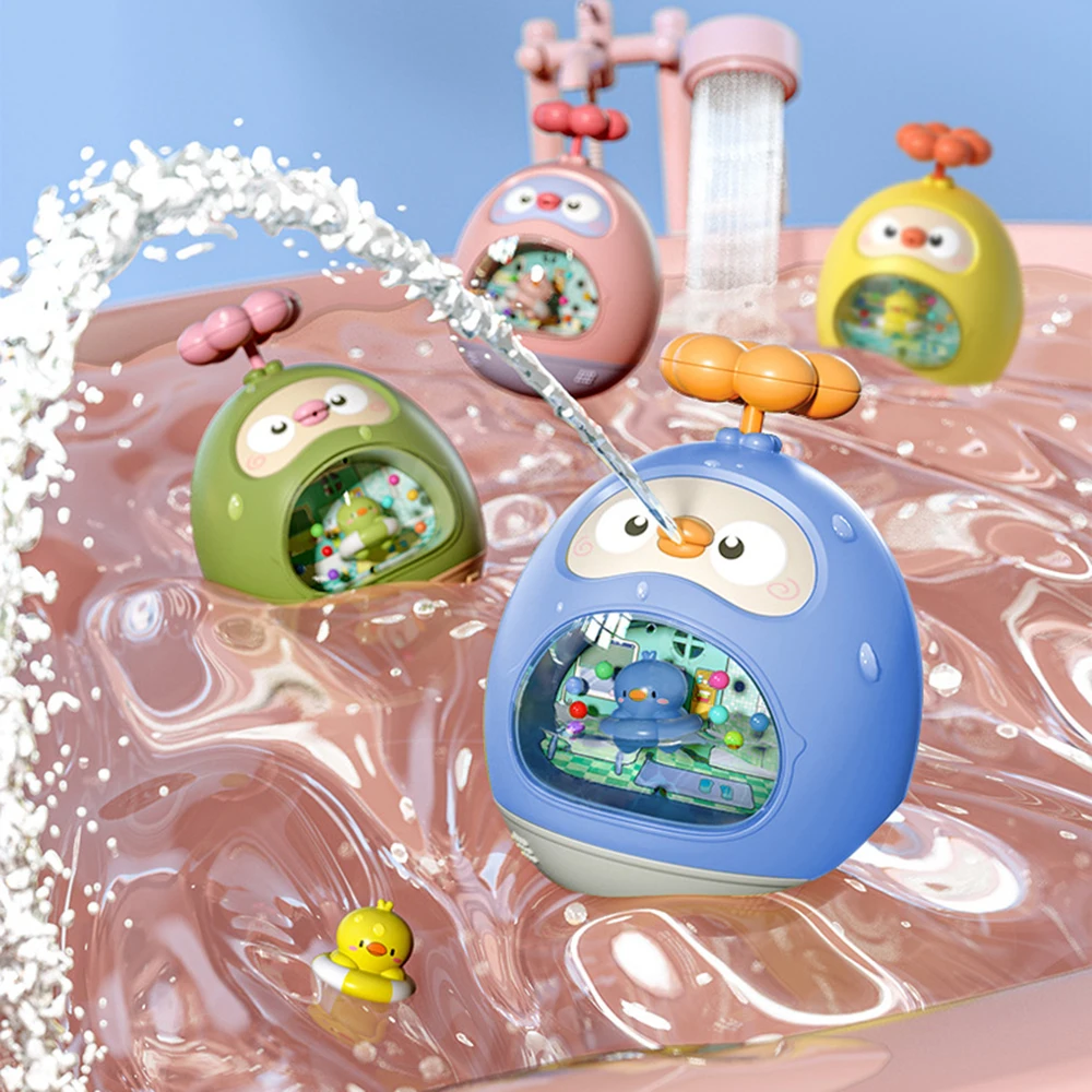 Bath Toys Amphibious Cute Cartoon Chicken Fun Water Spray Tumbler Summer Outdoor Swimming Party Toy for Kids Babies Child Gifts