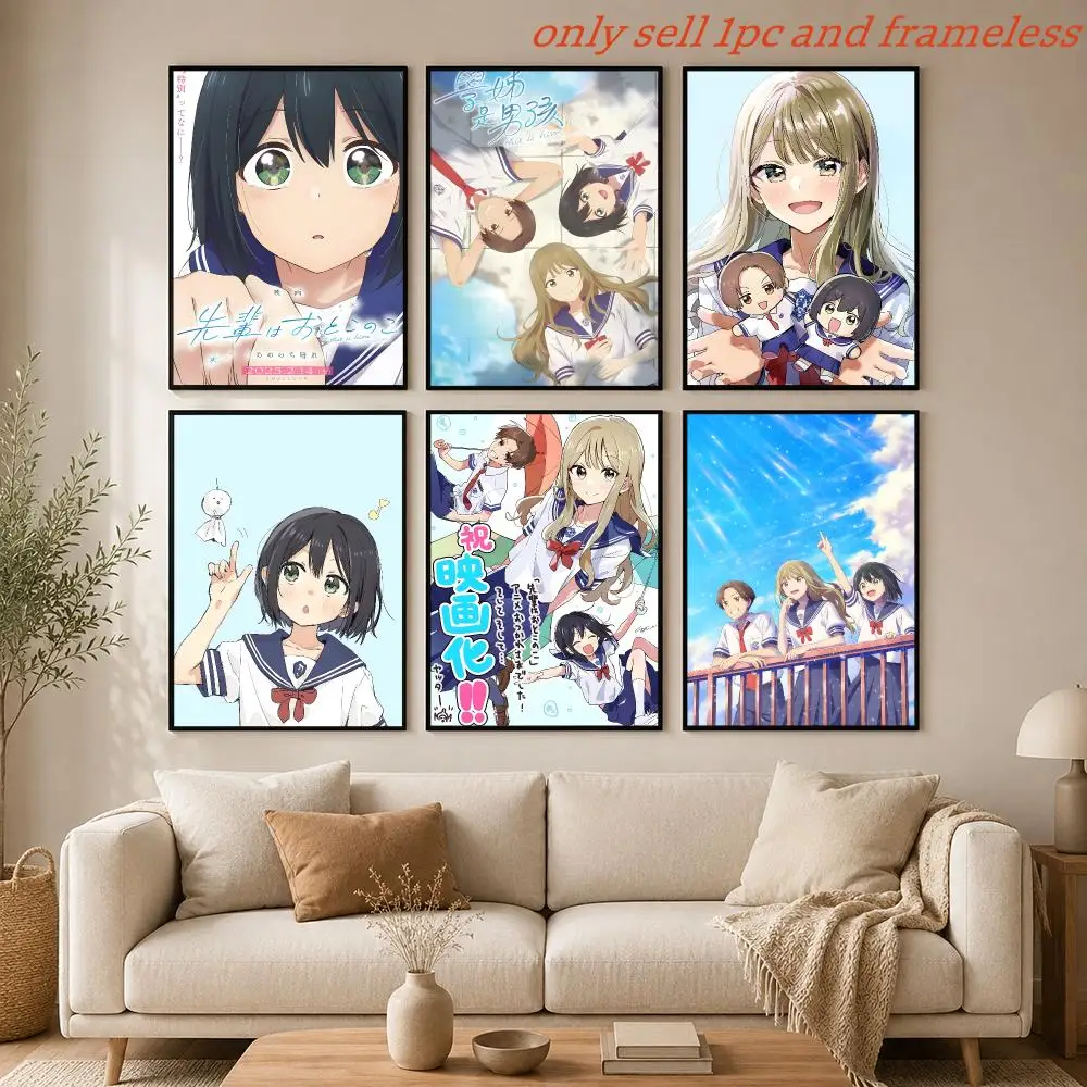 Comic S-Senpai wa Otokonoko Poster Mural HD Wall Decals for Bedroom Living Room Home Self-Adhesive Decor Gift