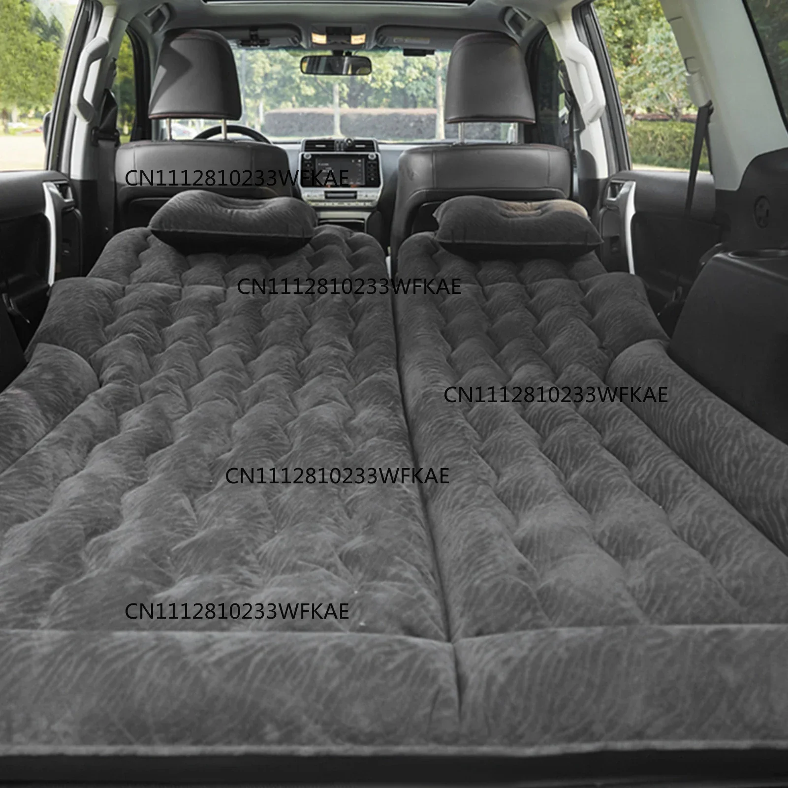 Car Inflatable Bed 2‑In‑1 Multifunction Inflatable Travel Mattress PVC Flocking Soft Sleeping Rest Cushion for Car SUV