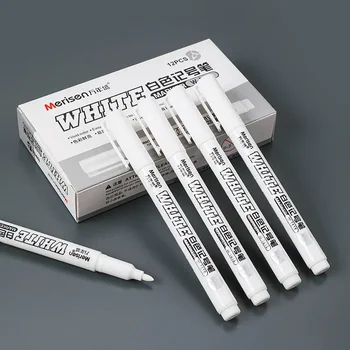 1/2/3/4/5Pcs White Marker Pens 2.0mm Oily Waterproof White DIY Graffiti Sketching Markers…