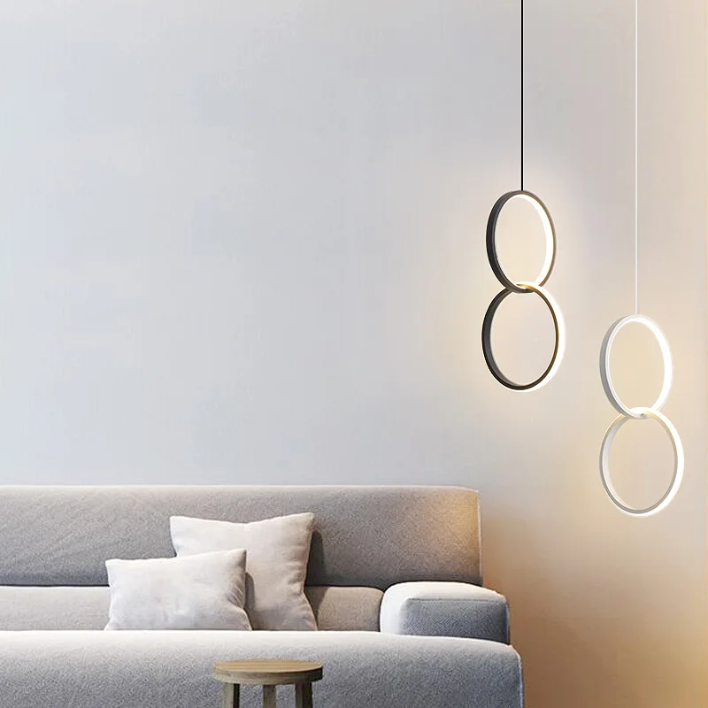 Modern LED Ring Pendant Lamp For Bedside Restaurant Bar Living Room Chandelier Interior For Home Decor Lighting Fixture Luster