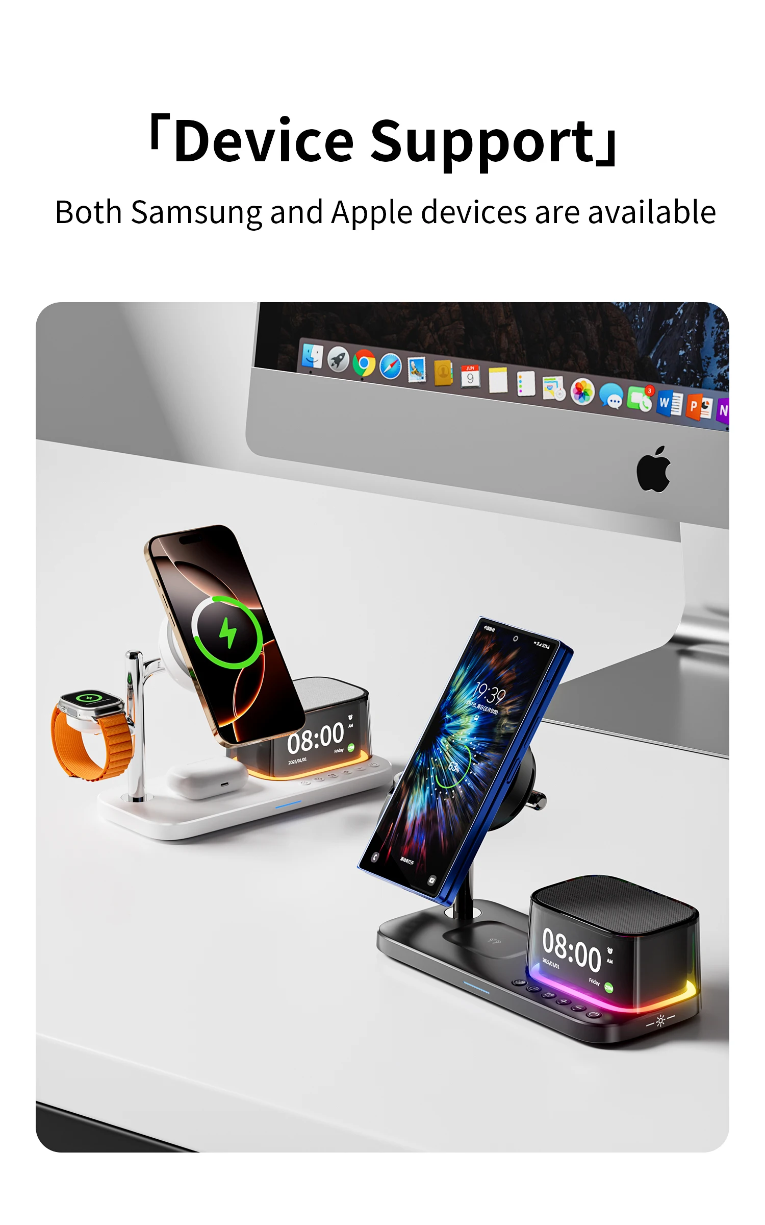 Qi2 25W ICE-Kühlung Magnetisches Kabelloses Ladegerät Bluetooth-Lautsprecher für iPhone 17 Samsung S26 Apple Galaxy Watch 2-8 Schnelles Laden – Detail 5