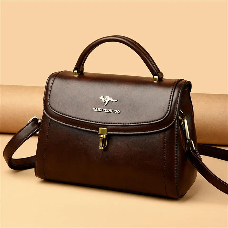 Modne skórzane torby na ramię dla kobiet Wysokiej jakości torebka damska i torebka Casual Totes Messenger Bag