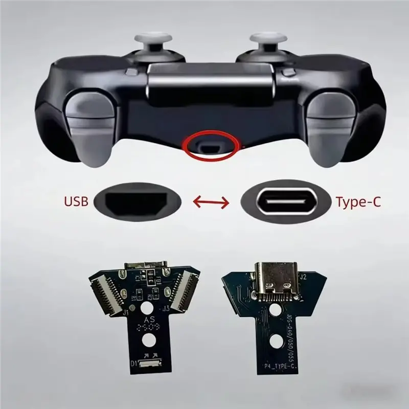 A33T 2Pcs DIY Type-C Charging Port Socket Circuit Board for PS4 Controller JDS 040 050 055