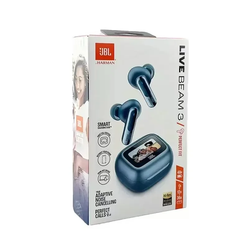JBL Live Beam 3 Echte draadloze ruisonderdrukkende gesloten oordopjes, 6 microfoons voor perfecte communicatie, IP55 waterdicht