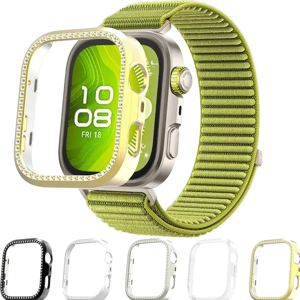 Diamant-Schutzhülle für Huawei Watch Fit 4 4 Pro Zubehör Rundum-Schutz Hohlraum-PC-Schutzrahmen für Huawei Watch Fit 4 Cover