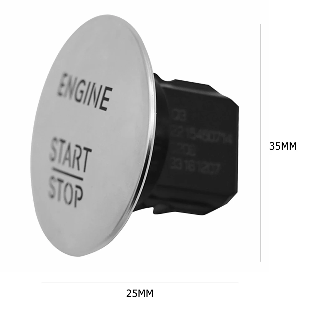 مفتاح إشعال بزر إيقاف التشغيل بدون مفتاح 2215450714 فضي #6