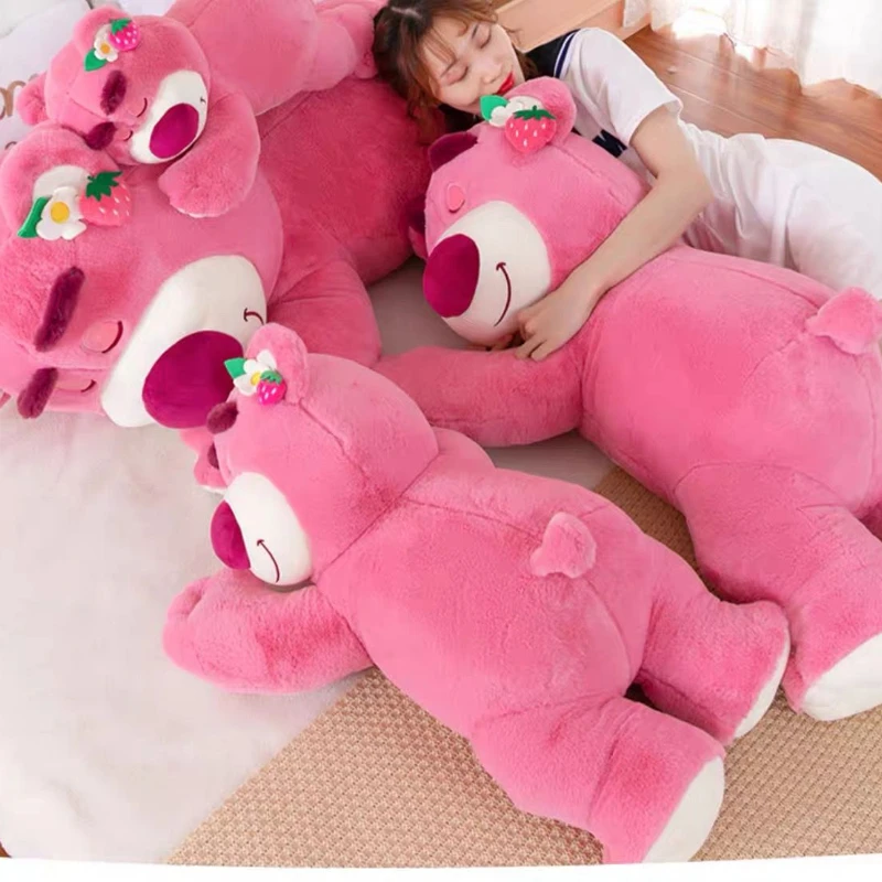 40-55cm simpatici giocattoli di peluche cuscino cartone animato accovacciato stile orso fragola bambola di peluche ragazze Kawaii Anime orso bambola di pezza regali per bambini