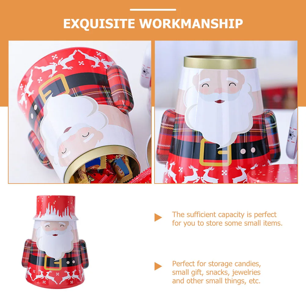 

Sturdy Christmas Candy Tin Jar Reusable Metal Storage Case for Mints Chocolates Small Treasures Festive Holiday Gift Container