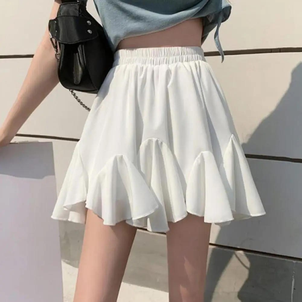 

Fluffy High-waisted Skirt Elastic High Waist Mini Skirt Collection A-line Puffy Fluffy Styles for Wear Chic Looks Women