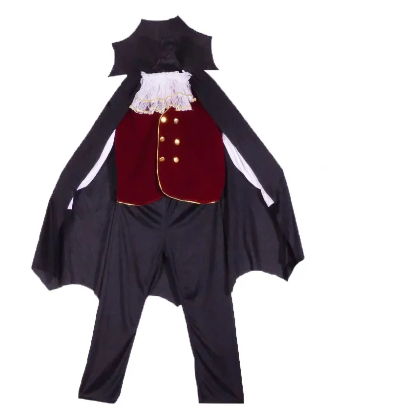 Child Noble Count Dracula Costume Gothic Victorian Vampire Cosplay Costumes Boys Halloween Purim Party Carnival Cosplay