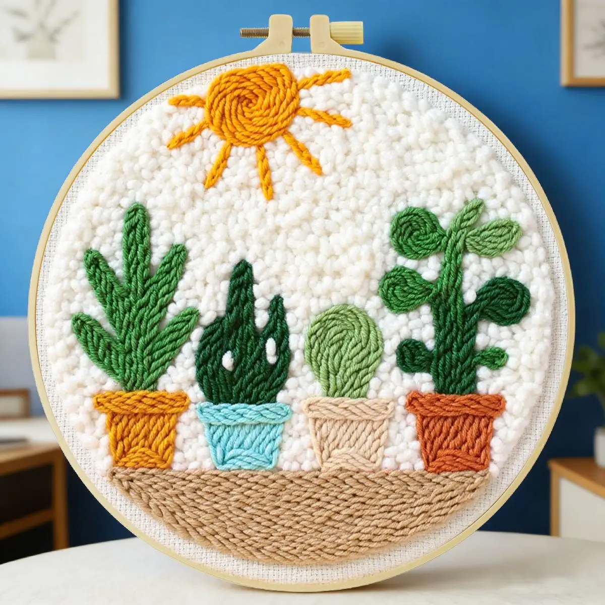 20X20CM/7,87 Zoll Pflanzenmotiv-Stickset, Stickerei-Set, gestrickte Stickerei, DIY-Handarbeit, Geschenk – Detail 6