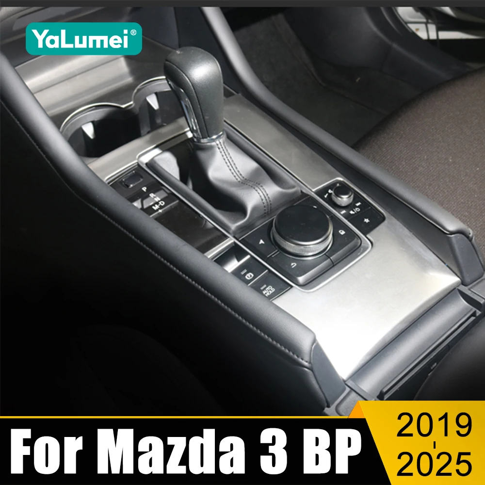 

For Mazda 3 BP 2019 2020 2021 2022 2023 2024 2025 Car Central Console Gear Shift Panel Trim Cover Water Cup Frame Accessories