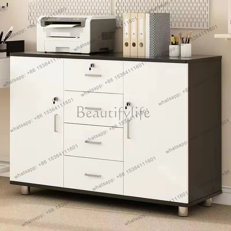 Office File Cabinet Storage Cabinet Widened Bedroom Household Small Table with Wheels and Drawers