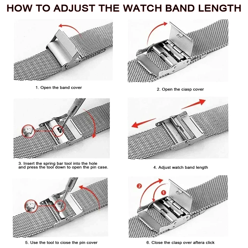 20mm 22mm 스테인리스 스틸 메탈 시계 스트랩 삼성 갤럭시 워치 7 6 5 4 40/44mm 손목 밴드 기어 S3 S2/6 4 클래식 팔찌