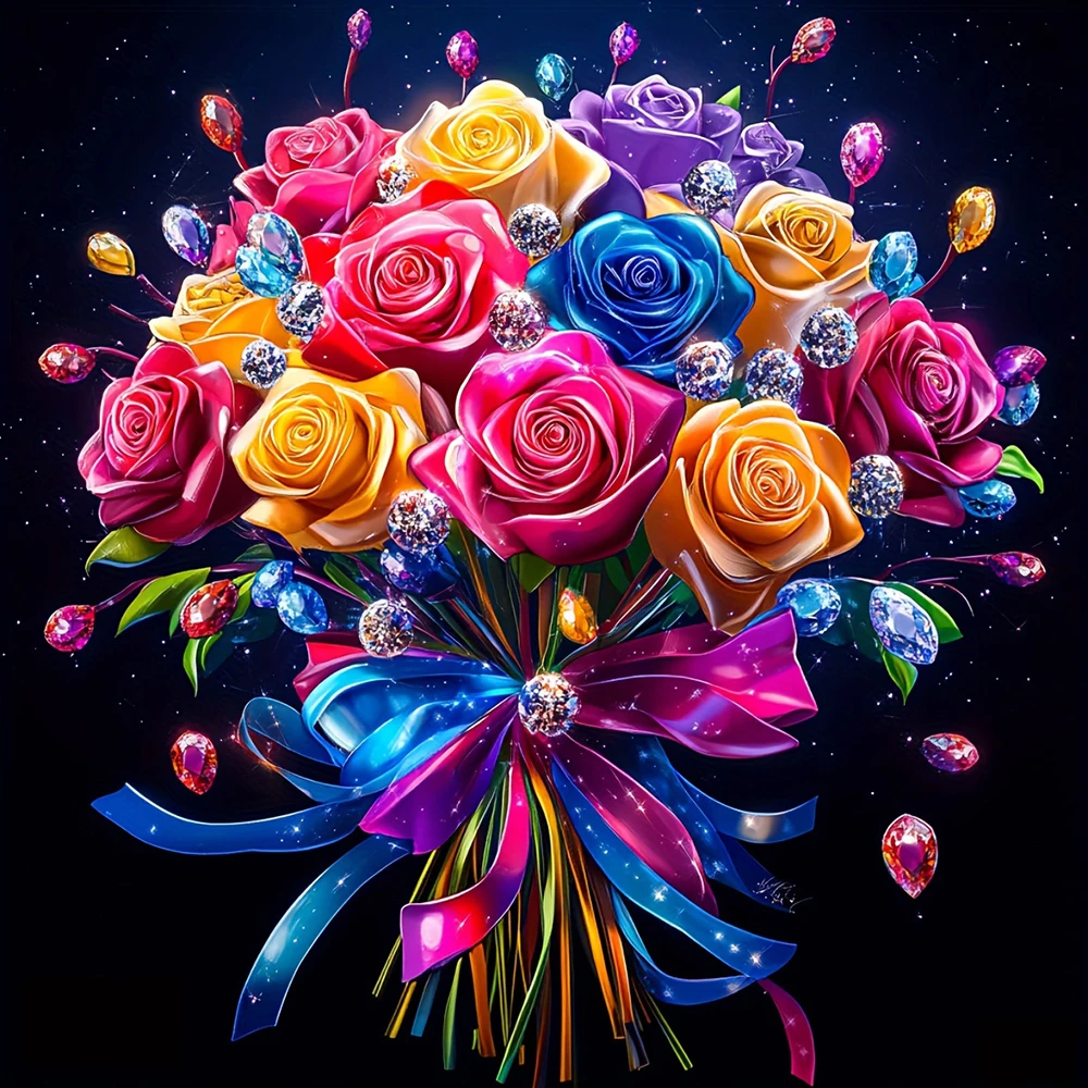 EverShine DIY Diamant Malerei Rose 5D Voll Platz Runde Bohrer Stickerei Blume Mosaik Handwerk Und Kunst Liefert Hause Dekoration