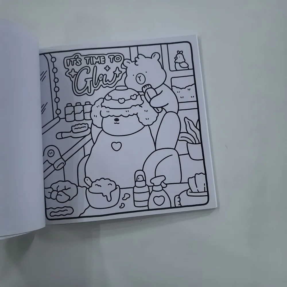 كتاب تلوين لطيف ومريح من Little Cuddles - رسم تخفيف التوتر للبالغين هدية مثالية لحفلات أعياد الميلاد وأعياد الميلاد وعيد الميلاد