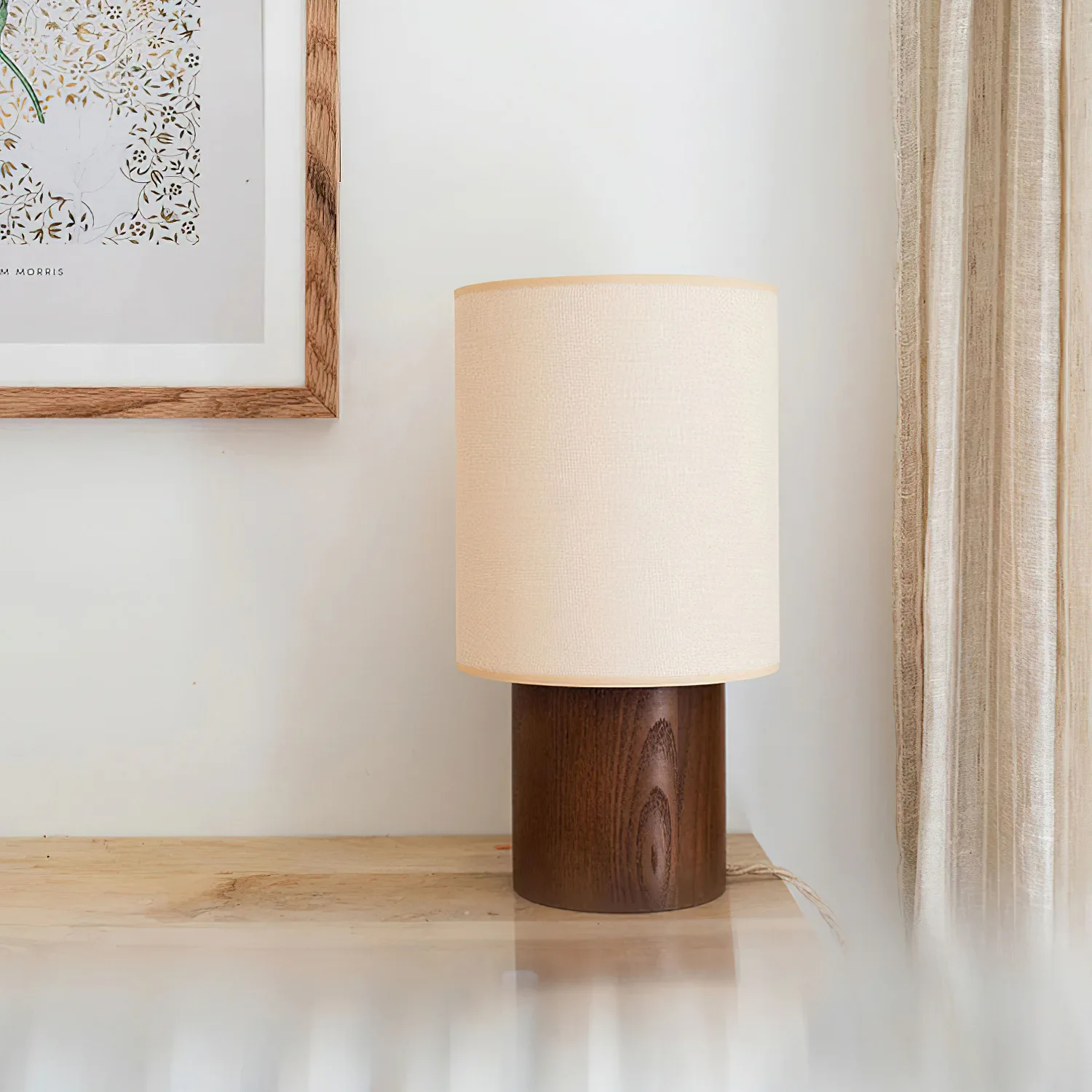 مصباح مكتبي عتيق مصنوع من الخشب الصلب الفرنسي وغرفة نوم فاخرة وبسيطة وحديثة ومبتكرة ومصابيح ليلية كلاسيكية من القماش Nanyang #3