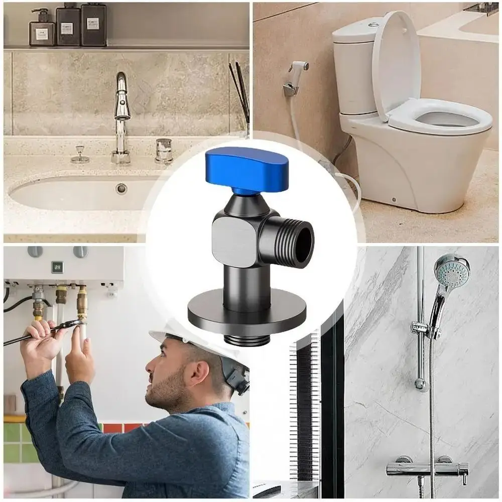 

Leak-Proof Water Pipe Shut Off Valve High Flowing Thread Brass Angle Valve Hot and Cold Water Sturdy Control Water Valve Sinks