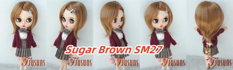 JD762 Natural curls Mid long doll wigs that can be tilted and self trimmed with bangs Full sizes Doll Accessories