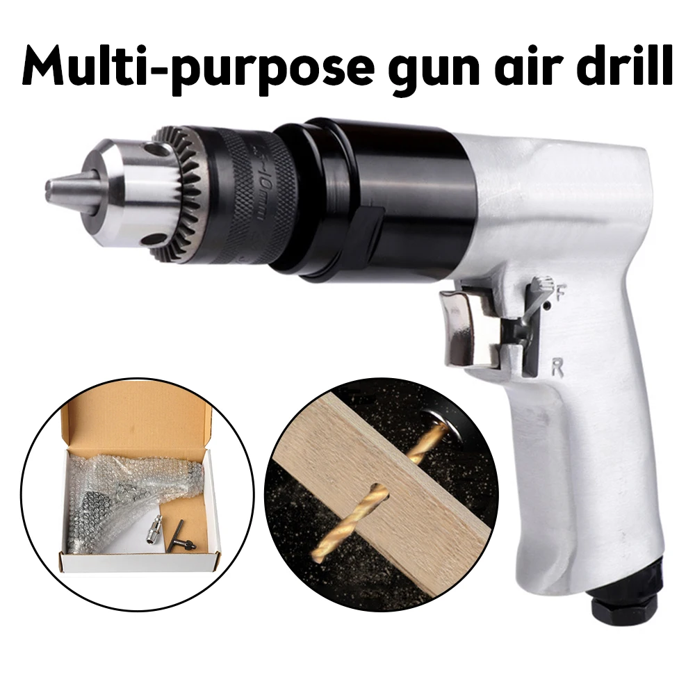 3/8'' Professional Air Drill 1800rpm High-speed Cordless Pneumatic Self-Locking Reversible Switch Type Hand Tool Air Tool