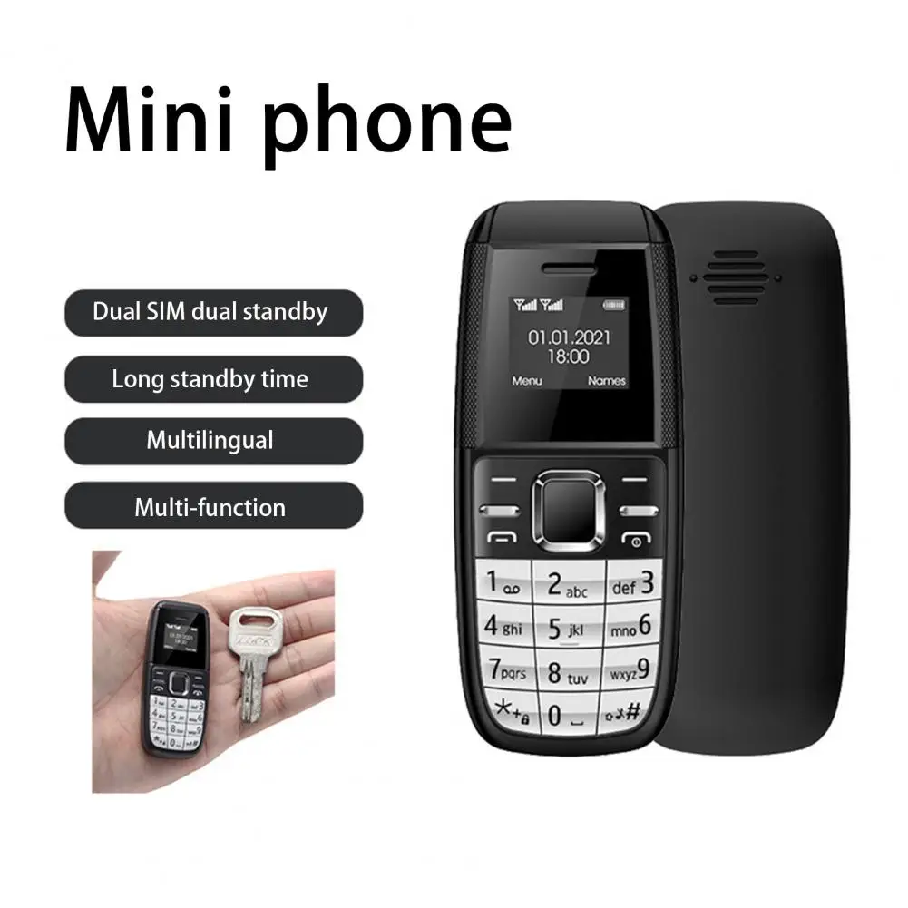 Mini teléfono móvil BM200 compacto, 6 colores, Mini teclado, GSM, banda cuádruple, teclado de bolsillo, teléfono para ancianos