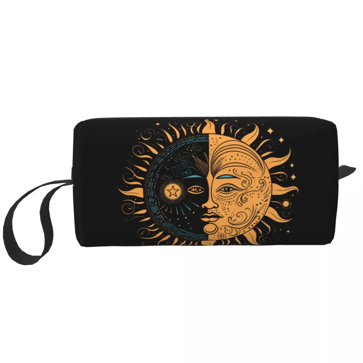 Custom Sun And Moon Toiletry Bag for Women Makeup Cosmetic Organizer Lady Beauty Storage Bags Dopp Kit Case Box