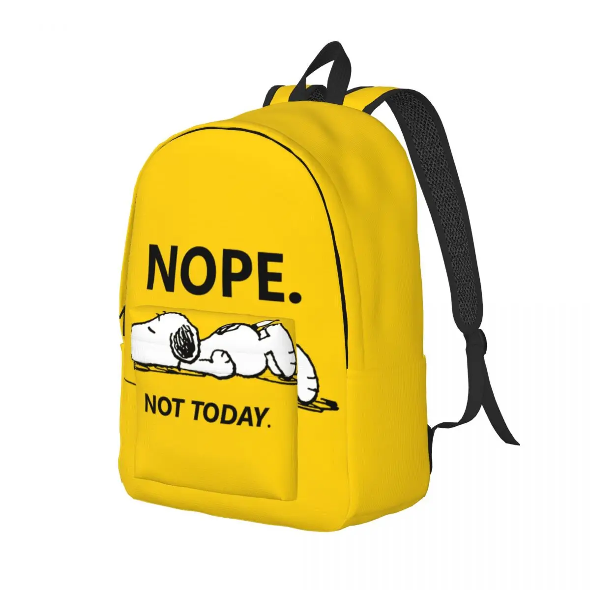 Custom S-Snoopys Nope Not Today Canvas Backpacks Men Women Fashion Bookbag for College School Bags