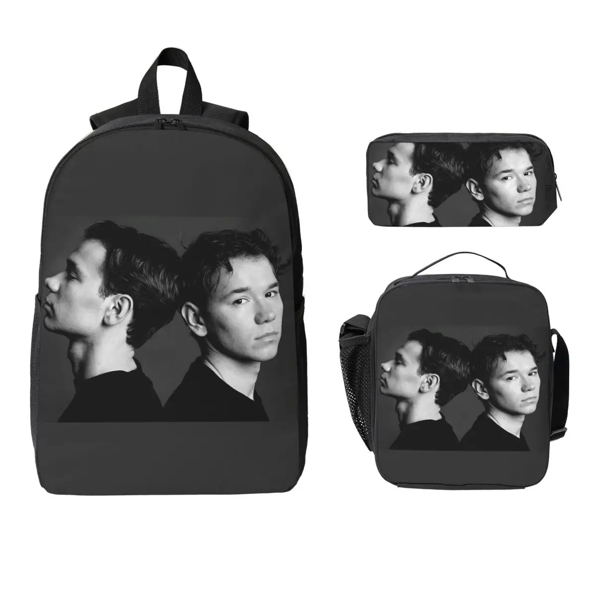 

Marcus And Martinus Sweden Norway Eurovision Backpack Student Boys Girls BookBag School Bag 3ps Insulated Lunch Bag Pencil Case