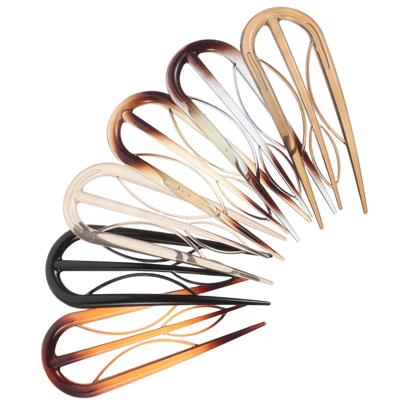 6Pcs U Shaped Hair Pins for Women French Elegant Branch Design Hairpins Vintage Chignon Bun Styling Accessories for Thick Fine