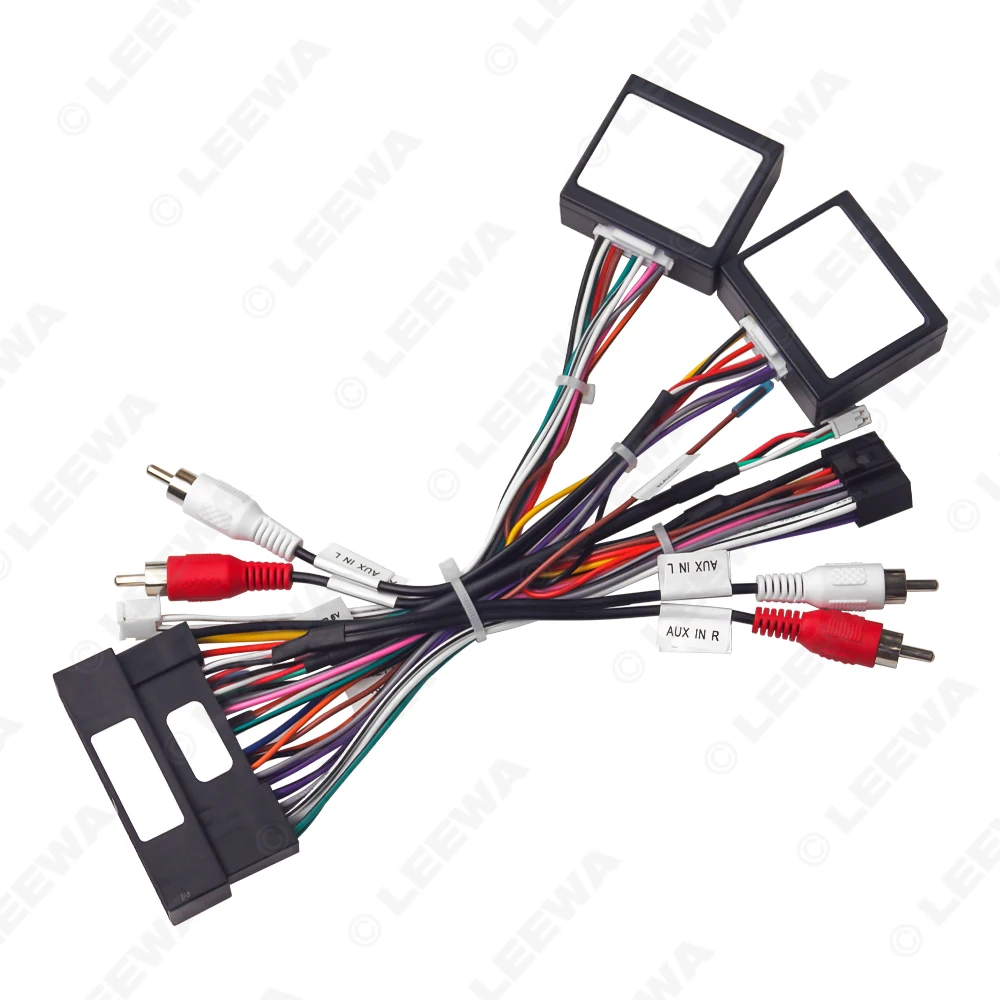 LEEWA Car Audio 16PIN DVD Player Power Calbe Adapter With 2 Canbus Boxes For Hyundai IX35 Sonata 8 Santafe Kia K3 Wiring Harness