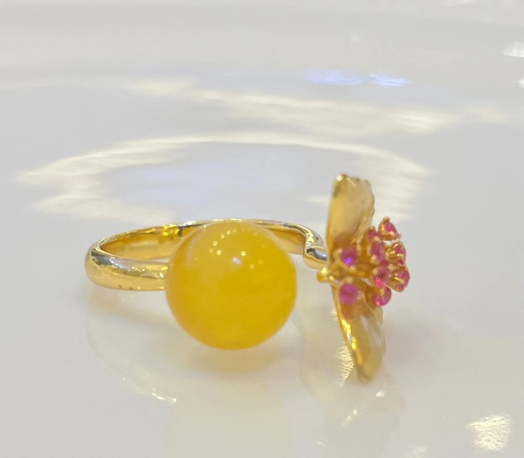 

Сертифицированный элегантный комплект коктейльных колец из серебра 925 пробы с бабочкой и натуральным янтарем 10 мм, розовым сапфиром, бантом, открытой лентой, ювелирные изделия для девочек