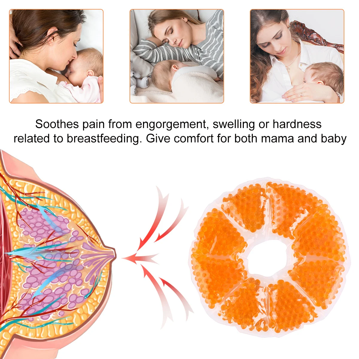 

2Pcs Breast Gel Packs Breast Ice Pack Therapy Pads Hot for Breastfeeding Nursing Pain Breastfeeding Pads