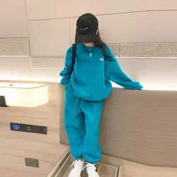 2024 New Teenage Summer Girls Clothes Sets  Outfits Kids Long Sleeve Hoodie+ Long Pants 2PCS Children Clothing 6 8 10 12 14 Year