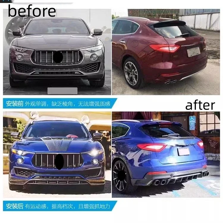 Carbon fiber Body Kit Front Rear Lip assembly for Maserati Levante convert eyebrow side skirt tail wing Auto Accessories