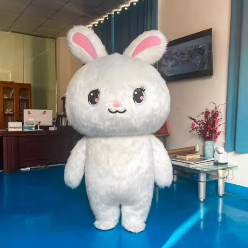 

Rabbit Mascot Mall Promotes Inflatable Plush Little White Performance Cartoon Doll Costume