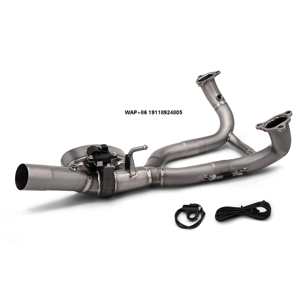 Titanium Motorcycle Exhaust Front Pipe 60mm Header with Electric Controlled Valve for R1250GS R1250 GS Adventure New Condition
