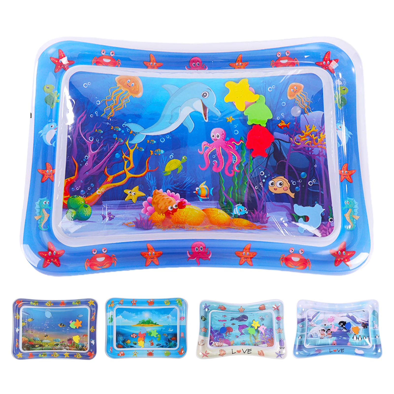 Tapete de água sensorial para cães e gatos, Tapete espesso com peixes, Jogando Water Pad, Verão