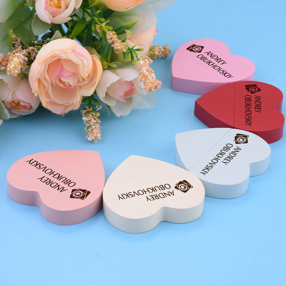 USB3.0 Free Custom Logo USB 3.0 Flash Drive 128GB High Speed Pen Drive 64GB Wedding Gift Memory Stick 32GB Heart USB Stick 16GB