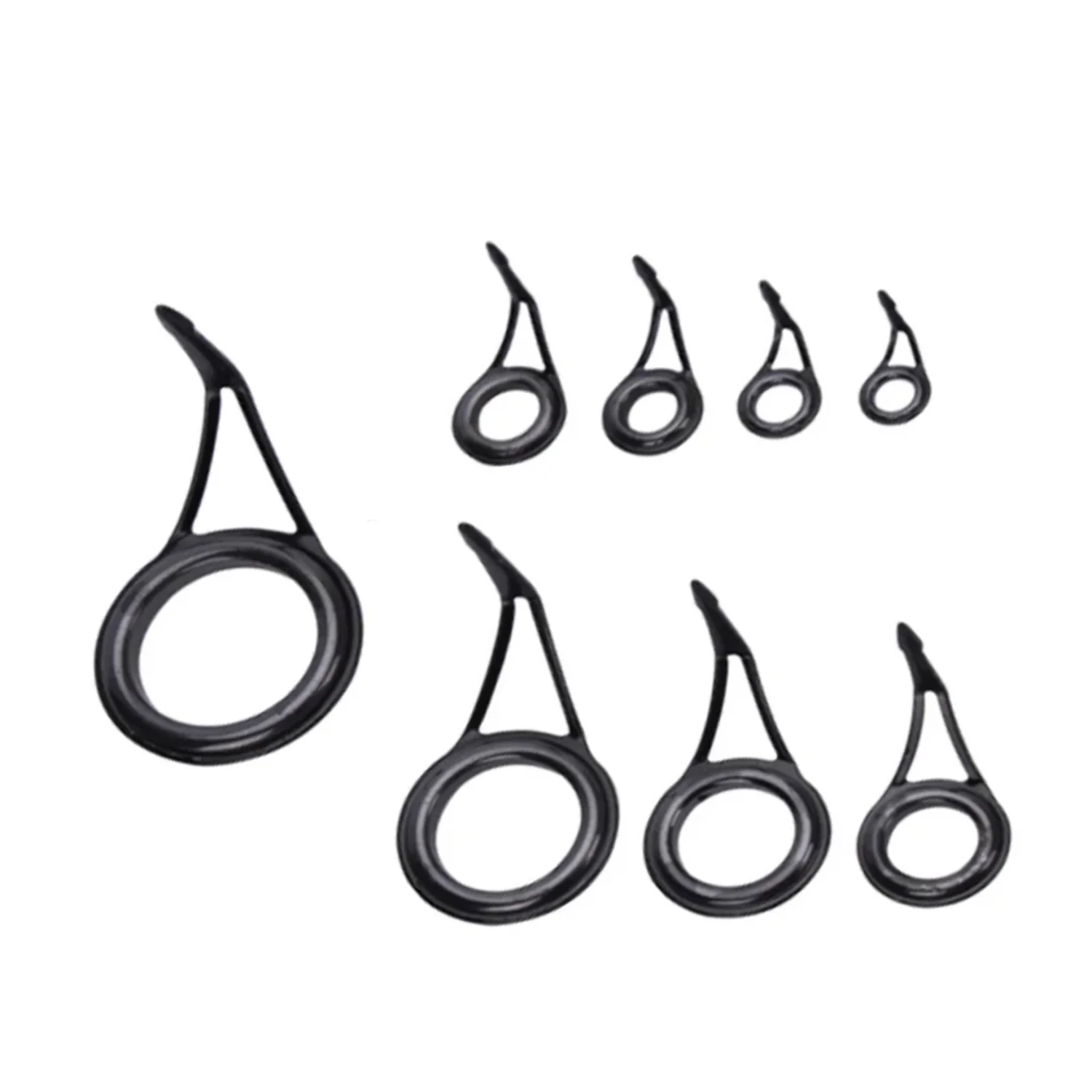 8pcs Fishing Tackle Ceramic Repair Set Fishing Rod Guide Tip Circle Ring Eye  Wire Loop Fishing Accessories