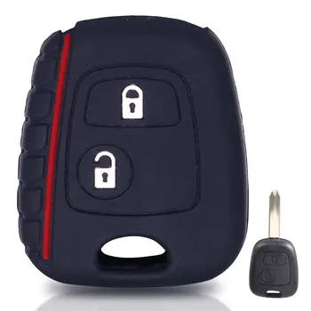 適用於標緻 107 206 307 207 406 408、雪鐵龍 C1 C2 C3、Berlingo、Picasso、Xsara、Picasso 和豐田 Aygo 的矽膠鑰匙套。 8 最佳銷售 標緻307鑰匙包 - №5