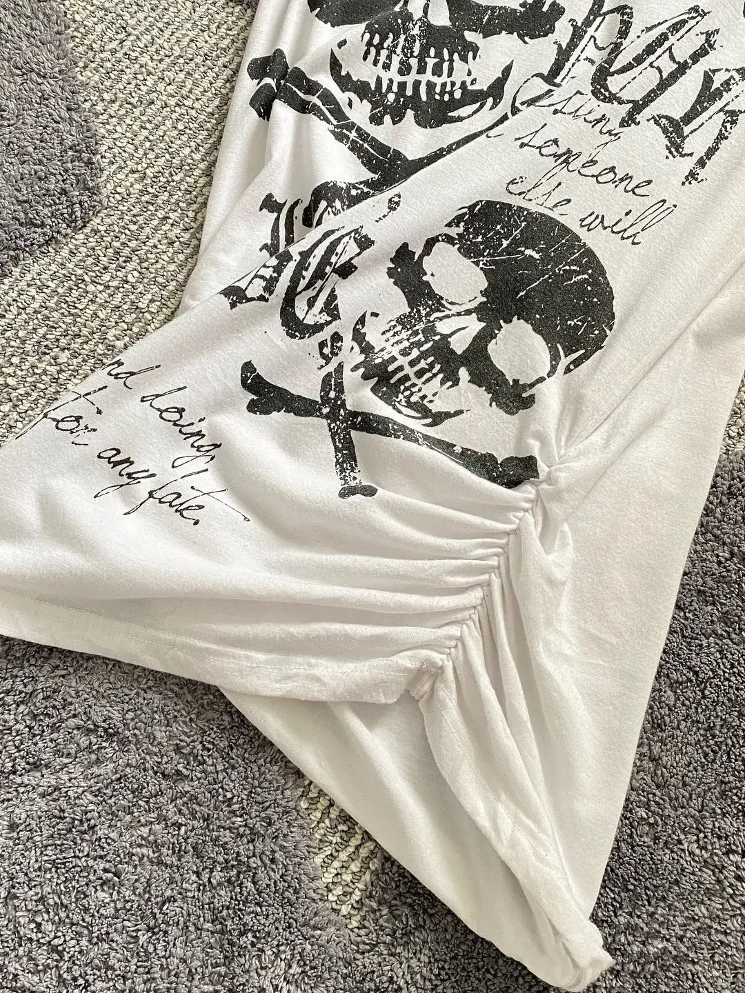 Spice Girl Vintage Slim-fit Short Sleeve Tshirts Summer Americanskull Print Gothic Tee Y2k Aesthetic Punk Casual Grunge Top image 3