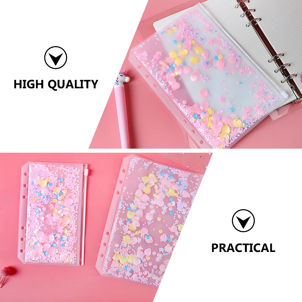 

6pcs 6 Holes A6 Zipper Binder Pouches Waterproof Pvc Storage Bags For Loose Leaf Notebook Organizer School Office Travel