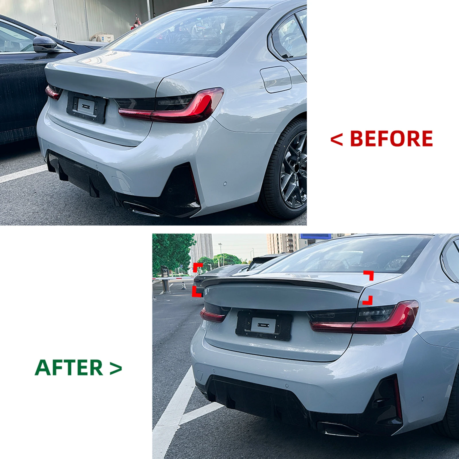 

Rear Trunk Spoiler Wing For BMW 3 Series I3 G20 325i 330i 2019-2024 Car Glossy Black/Carbon Fiber Look Tail Wing MP Style
