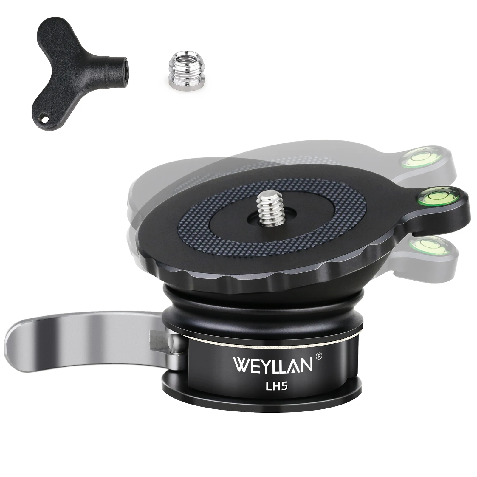 

WEYLLAN Tripod Head LH5 Tripod Leveling Base 3s Fastly Adjusting Plate Horizontal Adjustment for Canon Nikon Sony DSLR Camera